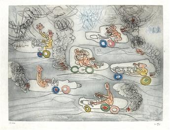 ROBERTO MATTA Two color etchings and aquatints from Les Oh! Tomobiles.